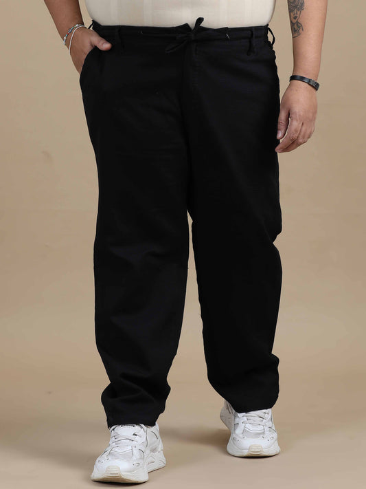 Plus Size Relaxed Fit Trouser-Black