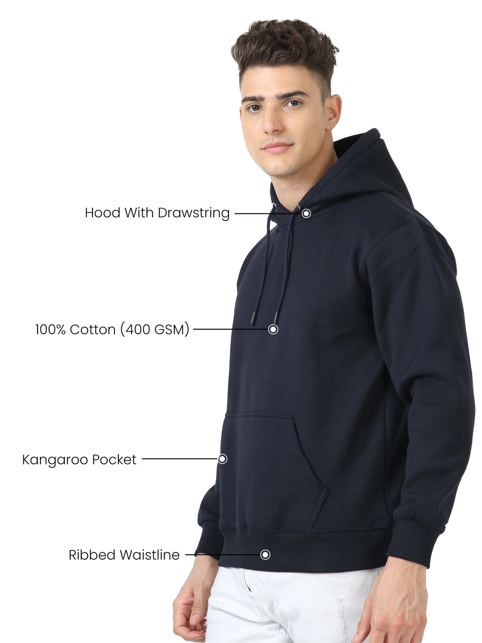 Buy Trendy Navy Hoodie For Men Online at Finch