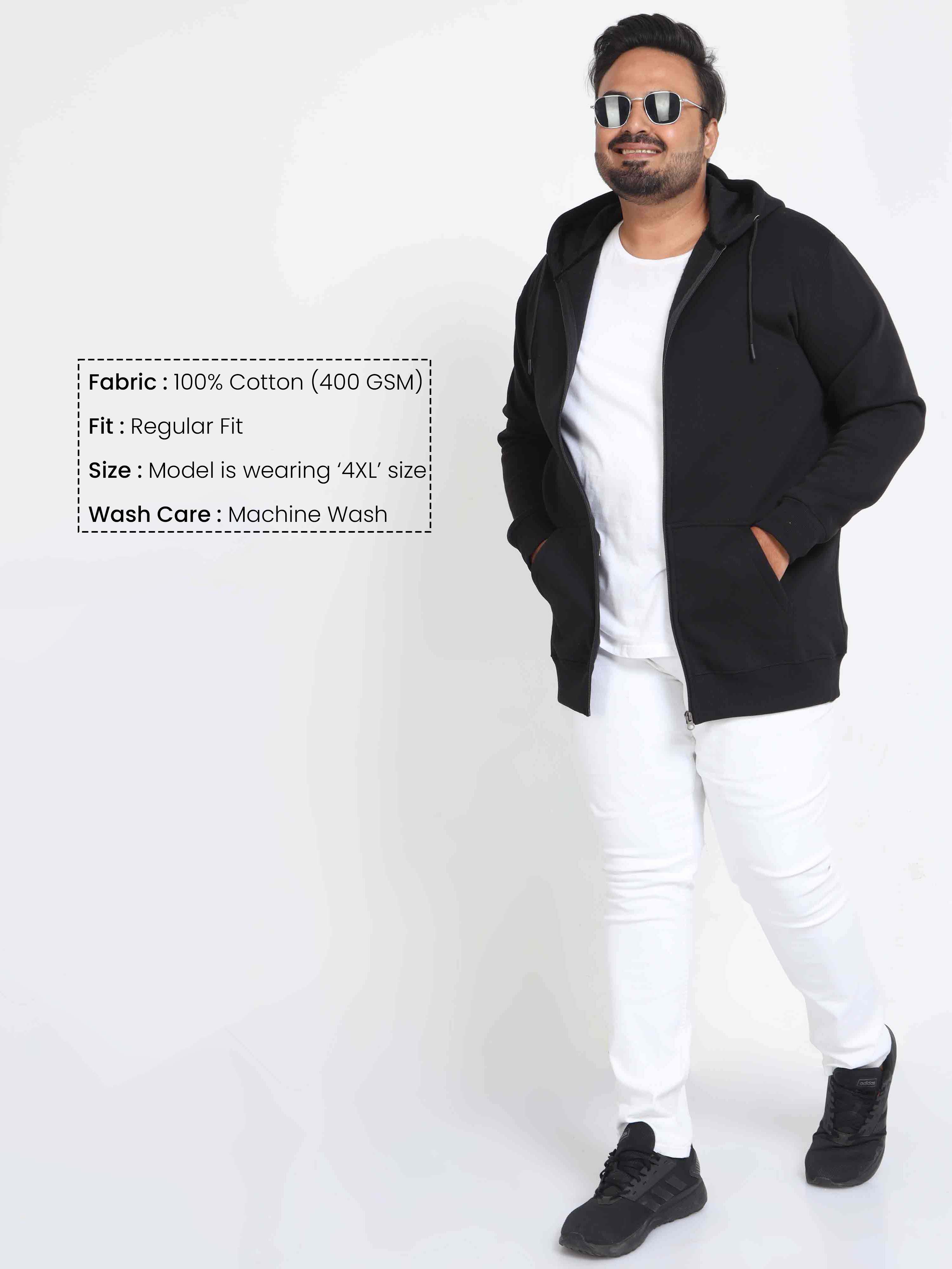 On Zipped Hoodie ブラック/Sサイズ Shop Latest Plus Size Black Zipper Hoodie Online