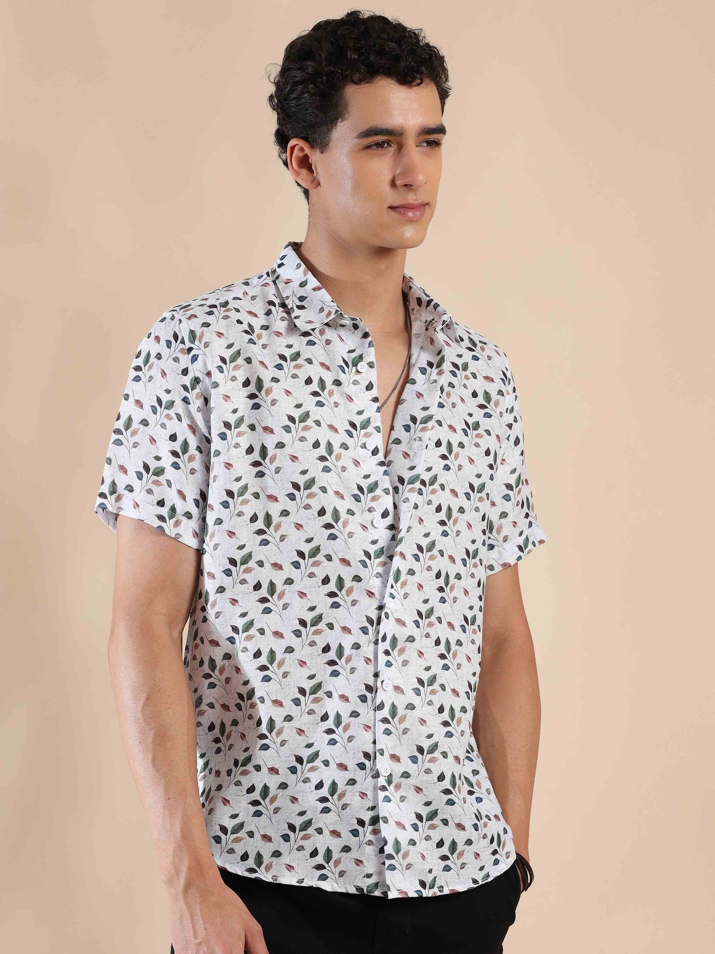 Half sleeve printed polyester cotton shirt for Men