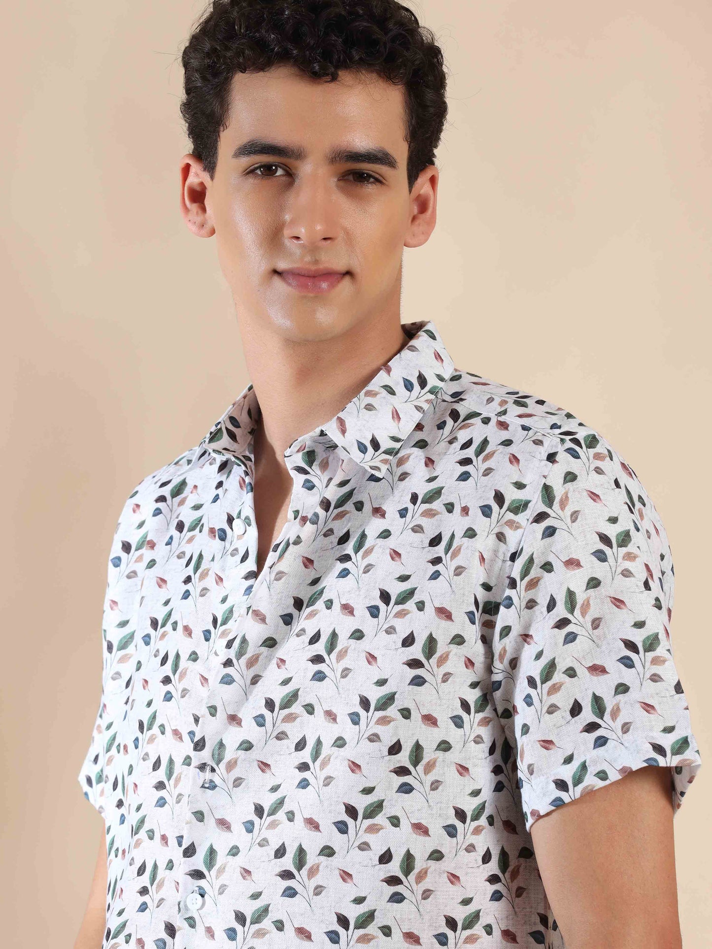 Half sleeve printed polyester cotton shirt for Men