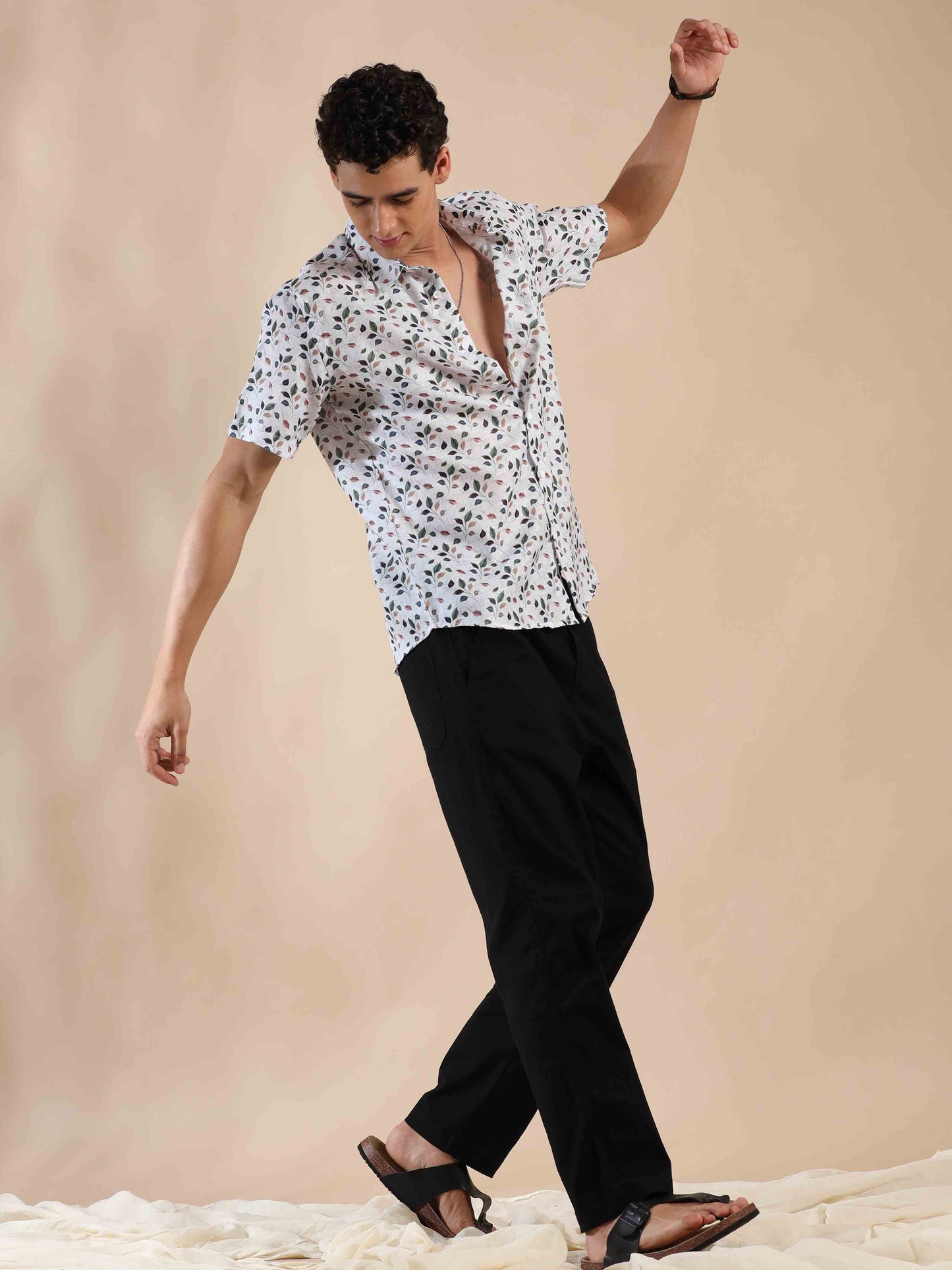 Half sleeve printed polyester cotton shirt for Men