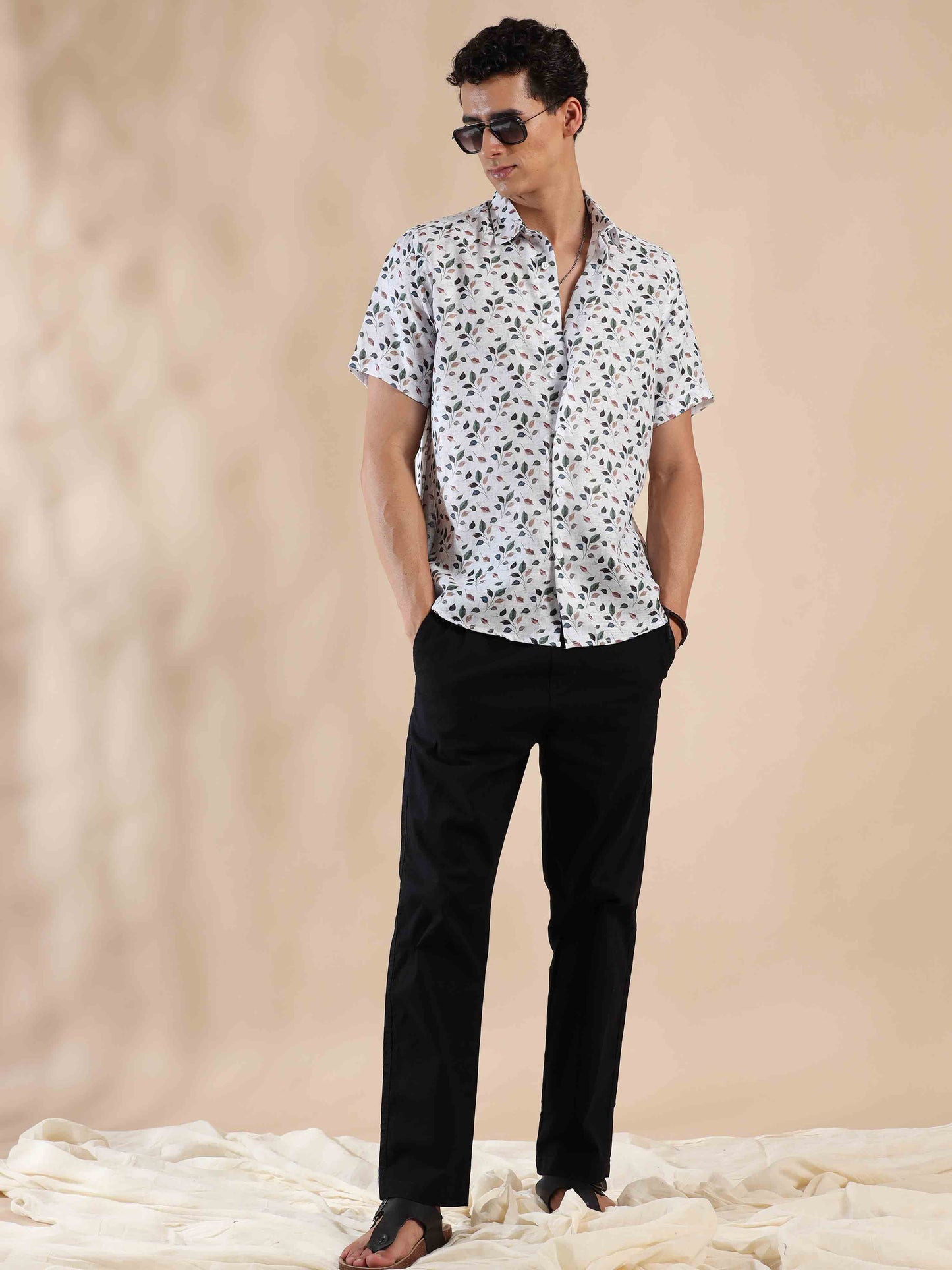 Half sleeve printed polyester cotton shirt for Men