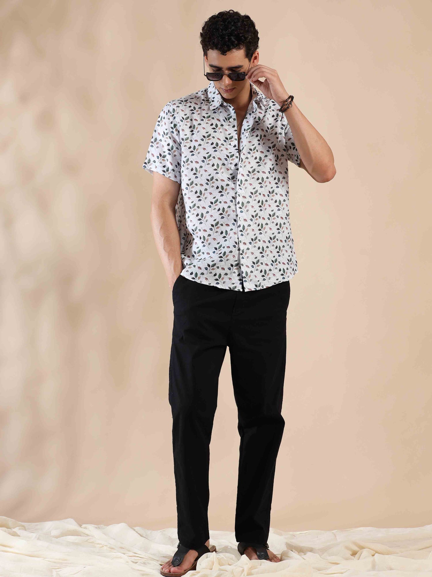 Half sleeve printed polyester cotton shirt for Men