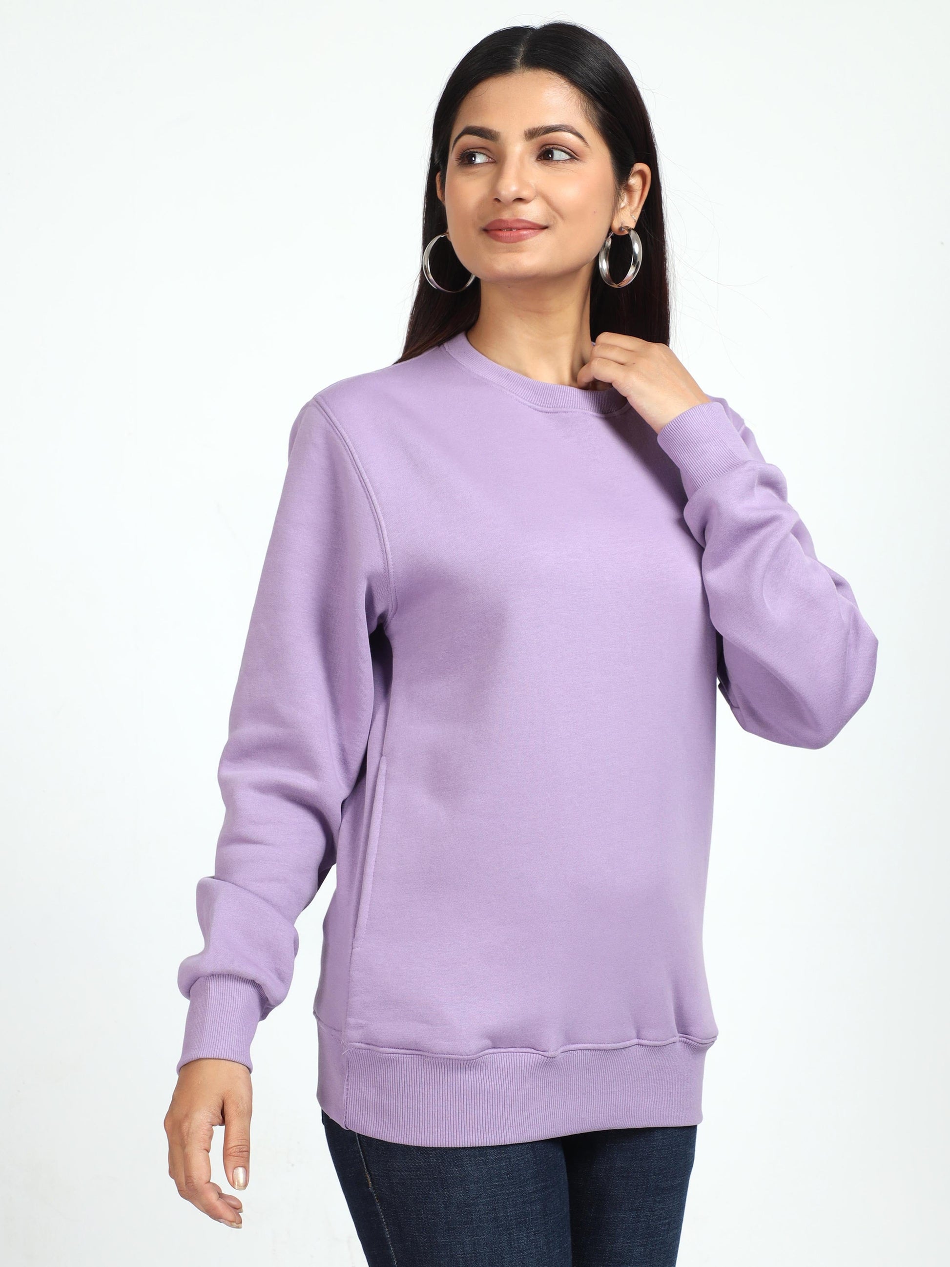 Lavender Round Neck Sweatshirt