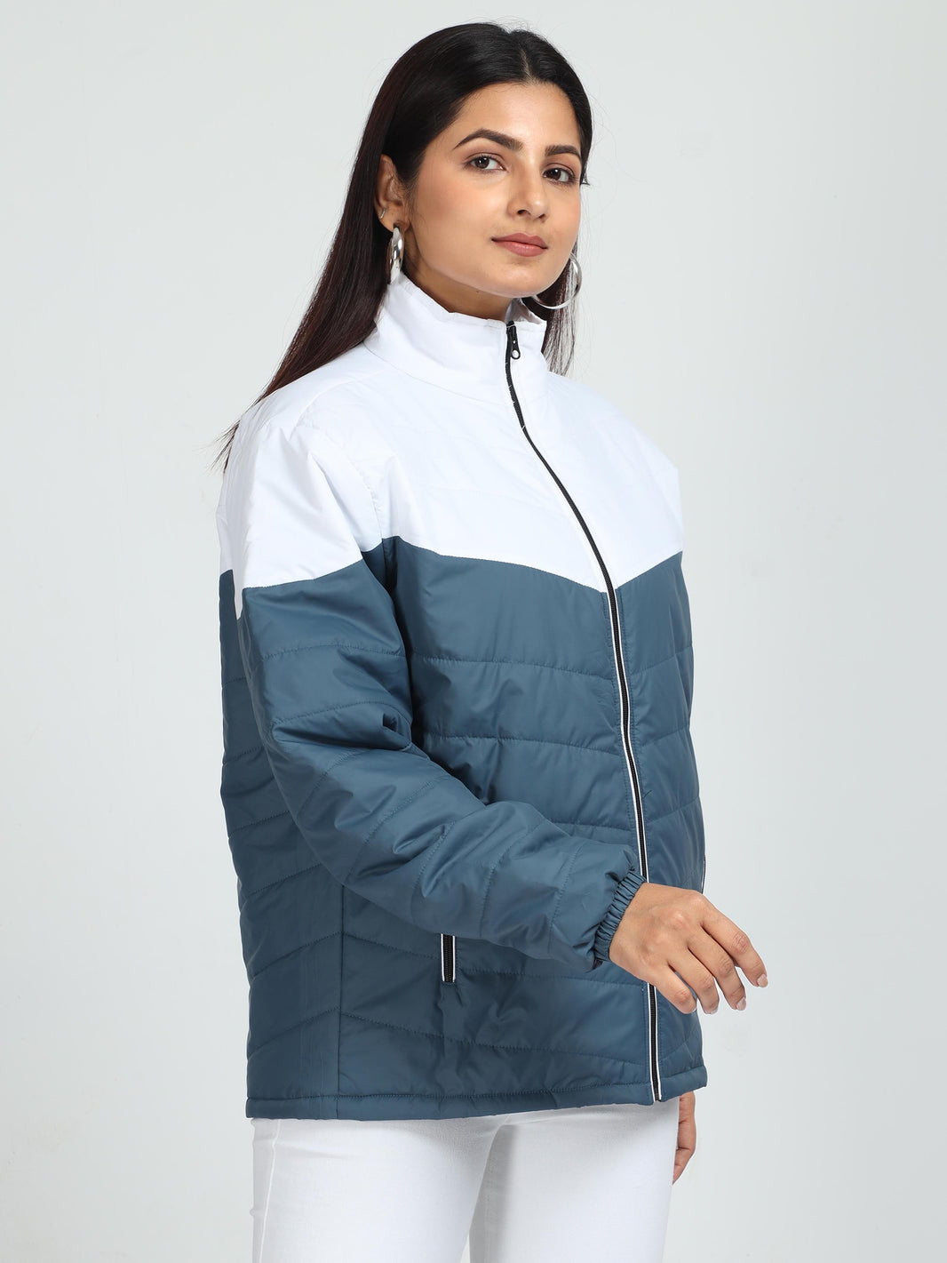 Cute Coffee Pattern Print Women Casual Bomber Jacket