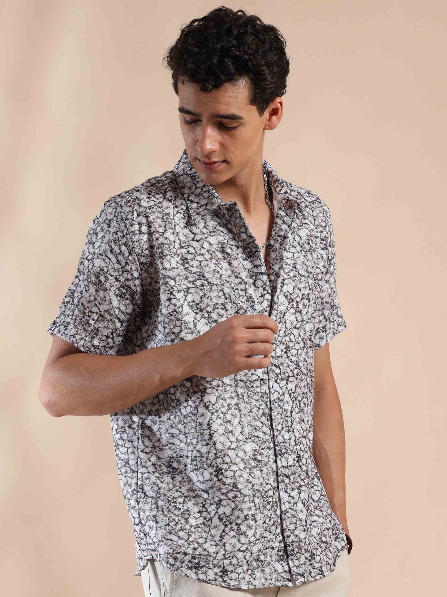 Half Sleeves printed Polyester Cotton shirt for Men