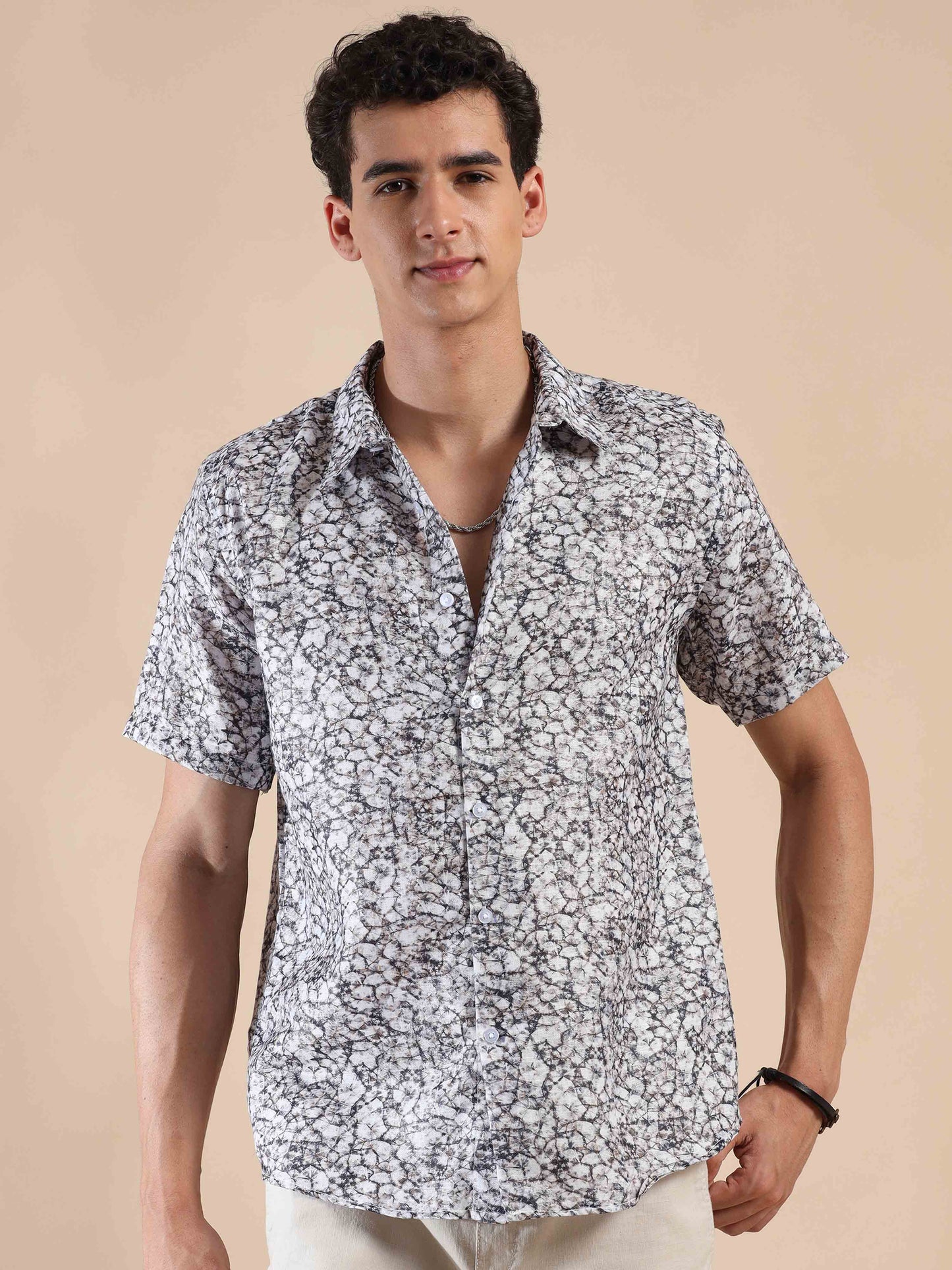 Half Sleeves printed Polyester Cotton shirt for Men