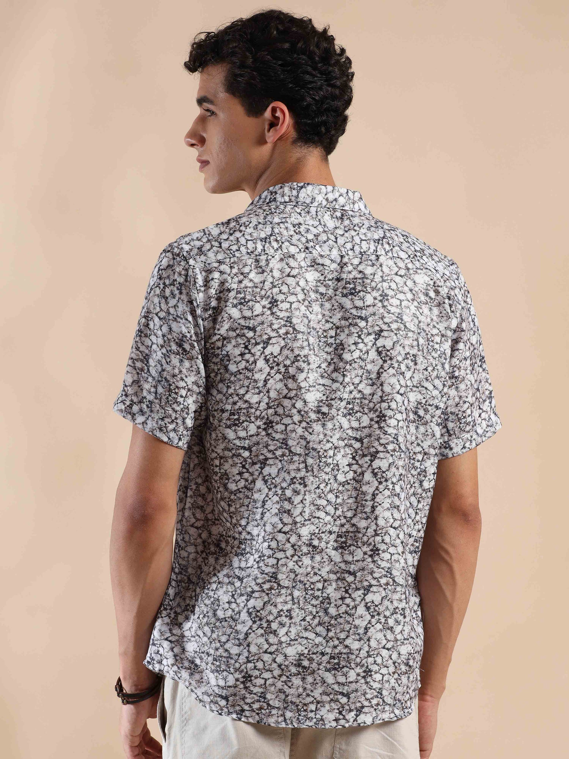 Half Sleeves printed Polyester Cotton shirt for Men