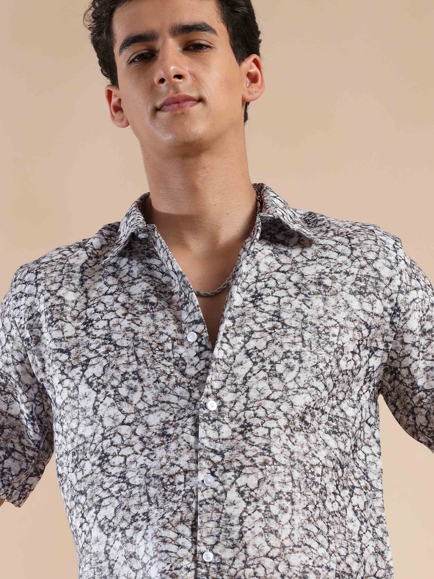 Half Sleeves printed Polyester Cotton shirt for Men