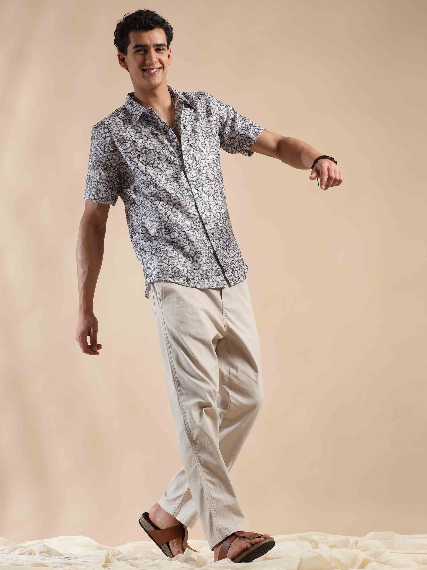 Half Sleeves printed Polyester Cotton shirt for Men