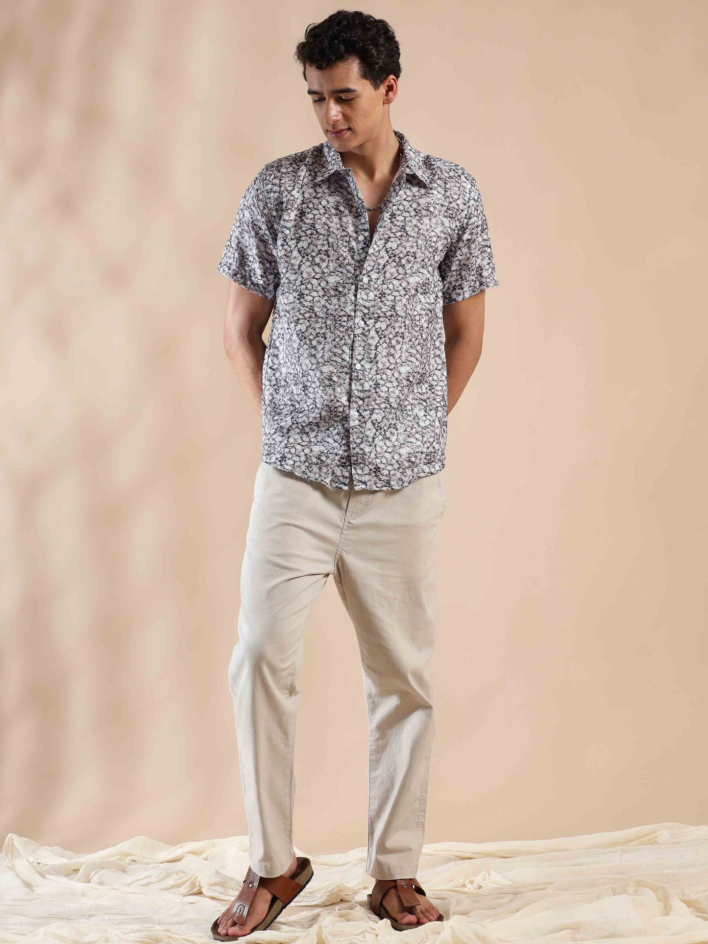 Half Sleeves printed Polyester Cotton shirt for Men