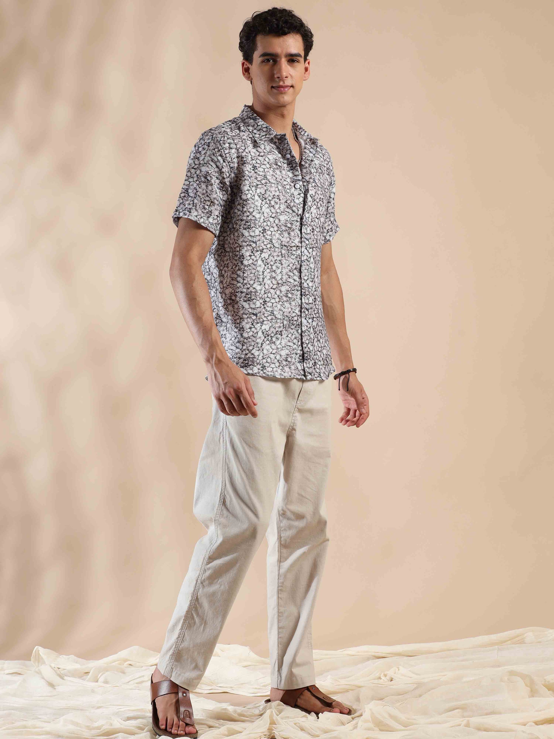 Half Sleeves printed Polyester Cotton shirt for Men