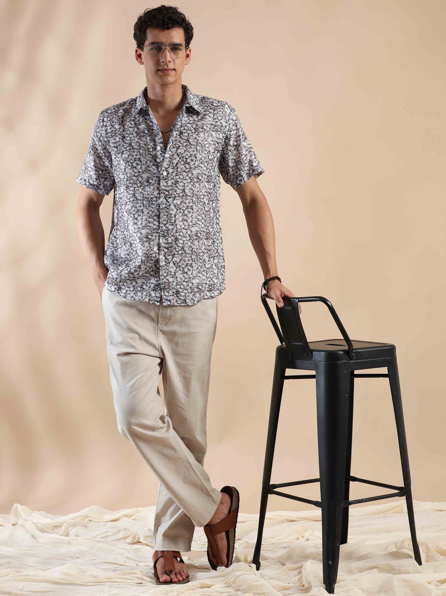 Half Sleeves printed Polyester Cotton shirt for Men