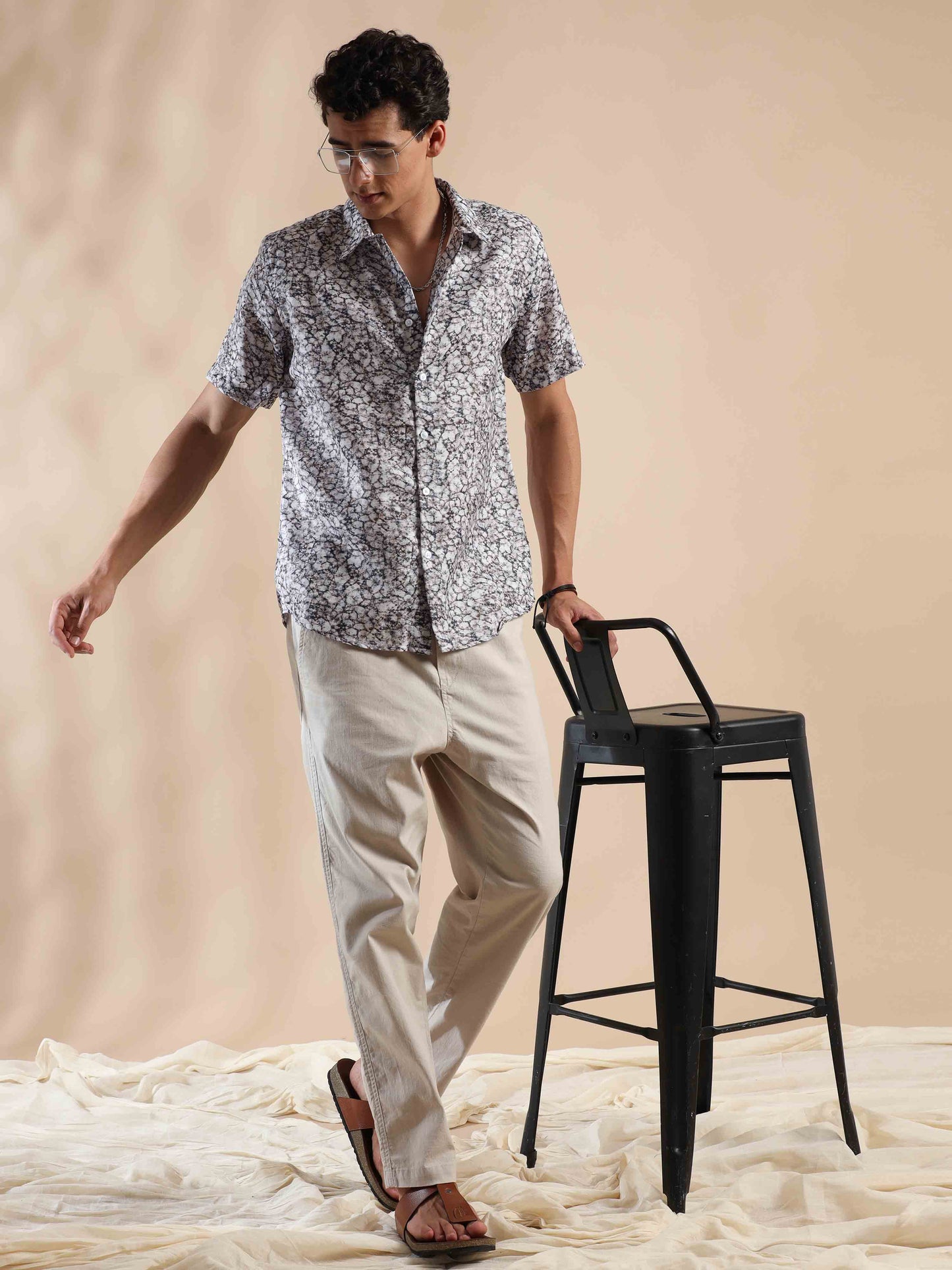 Half Sleeves printed Polyester Cotton shirt for Men