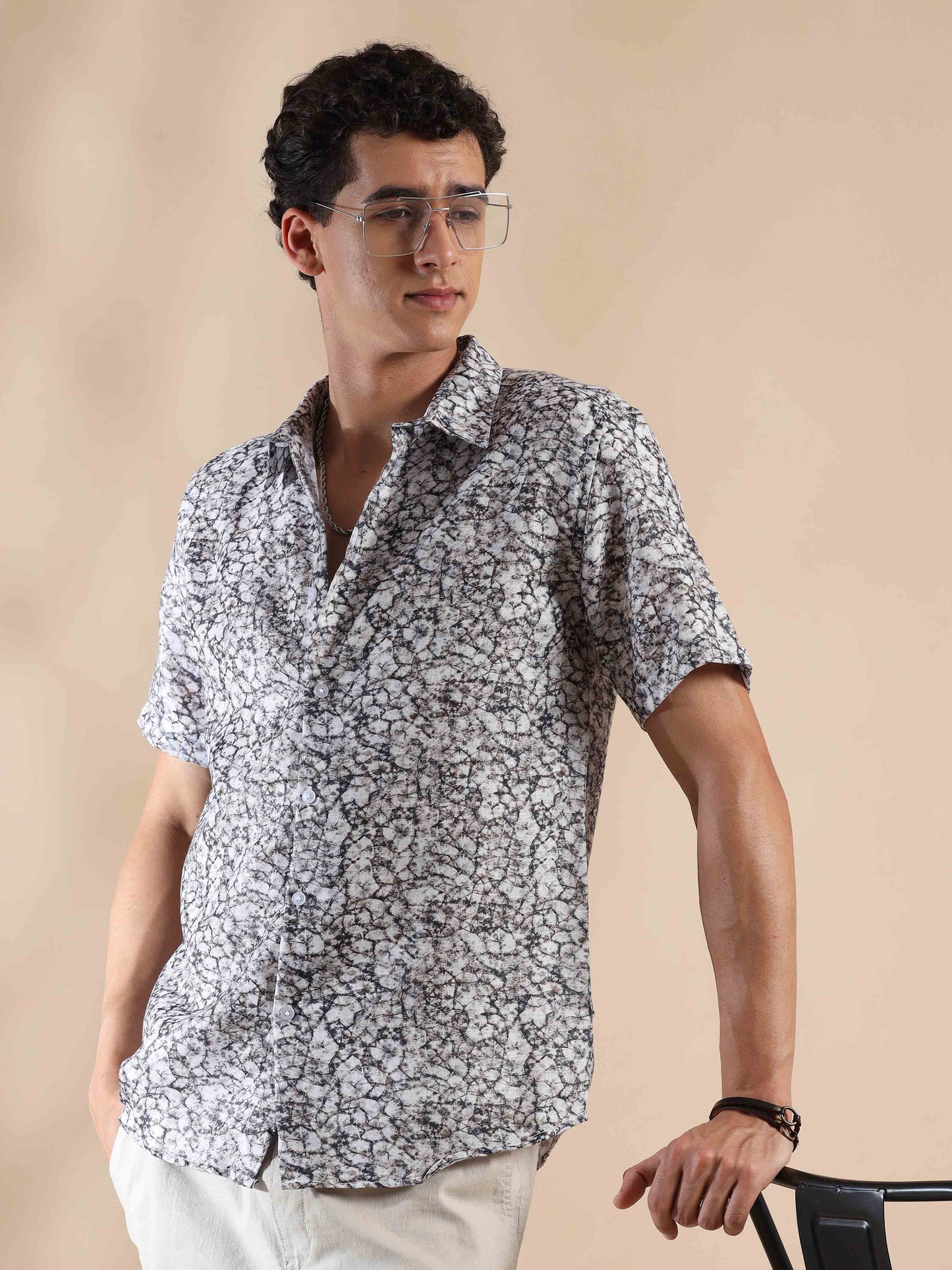 Half Sleeves printed Polyester Cotton shirt for Men