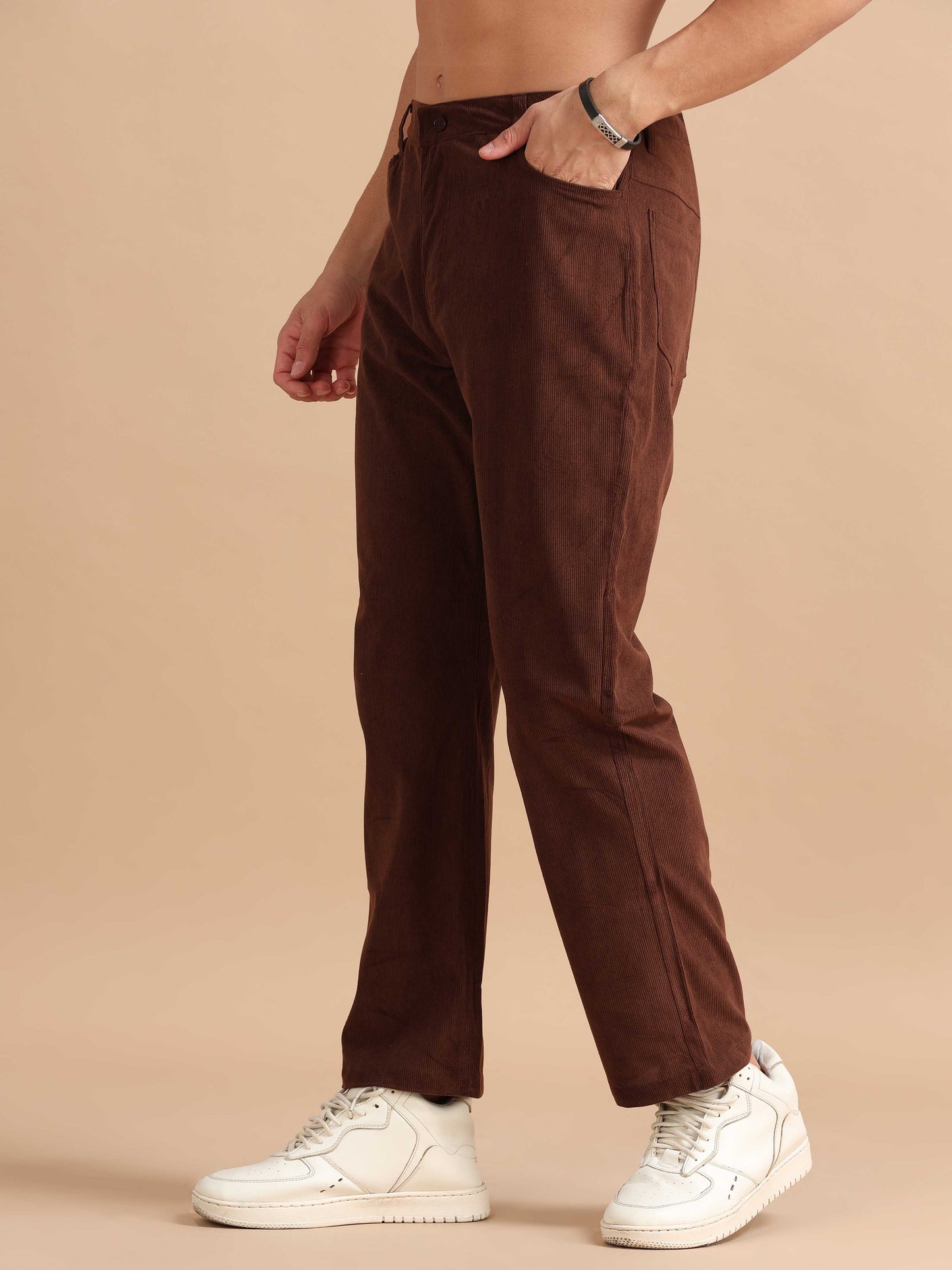 Mens Brown Corduroy Trousers