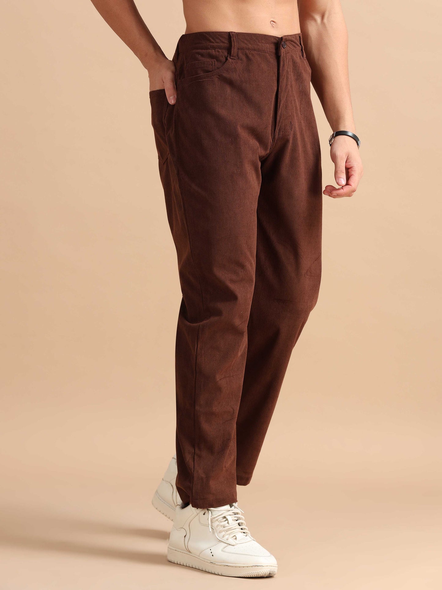 Mens Brown Corduroy Trousers