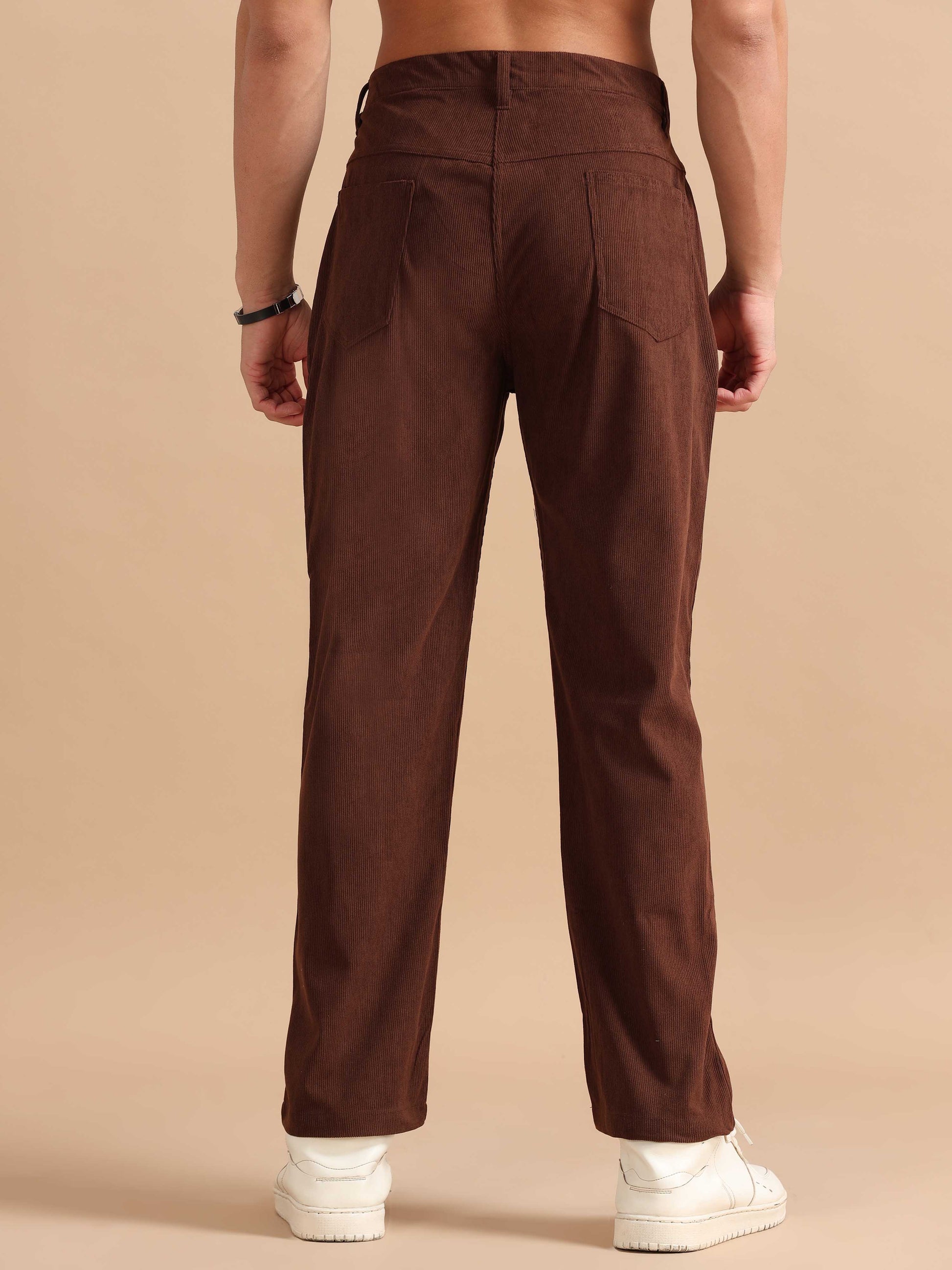 Mens Brown Corduroy Trousers