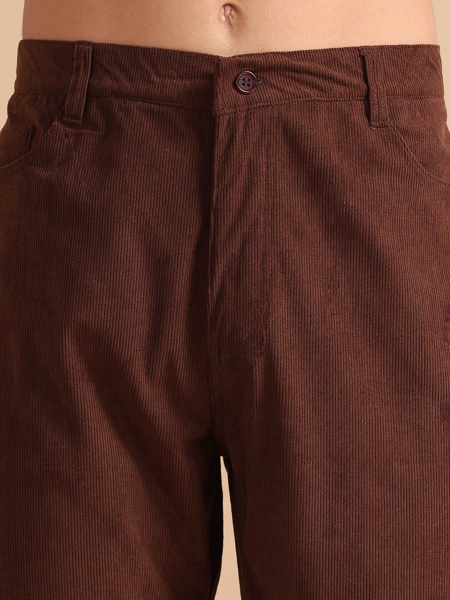 Mens Brown Corduroy Trousers